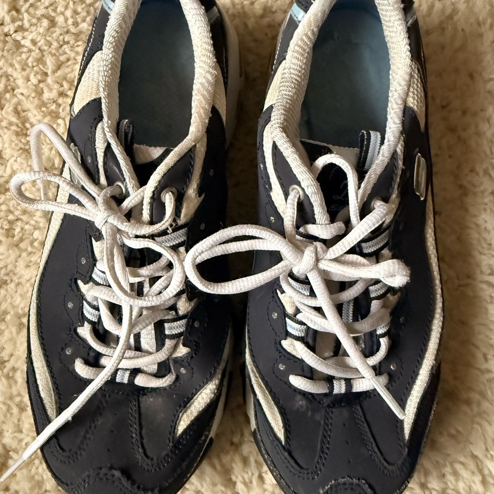 Women's Blue and White Athletic Shoes